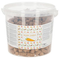 Produktbild von Kerbl Delizia Belohnungswürfel Karotte Pferdefutter Ergänzungsfutter 3kg Eimer - 3 kg