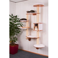 Produktbild von Kerbl Dolomit XL Katzenbaum zur Wandmontage in Weiß mit 185 cm Höhe und Sisalstamm