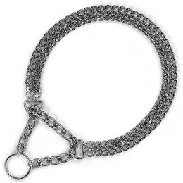 Produktbild von Kerbl Doppelhalskette aus Metall verchromt Silber 35-45 cm