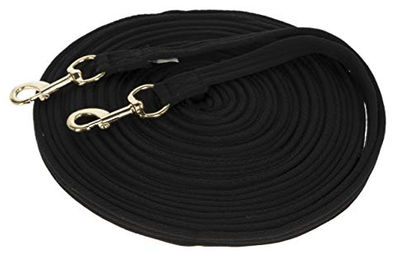 Kerbl Doppellonge Soft Schwarz 17m aus Mischgewebe mit Drehkarabinern - 17 m – Bild 1 von 6