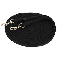 Produktbild von Kerbl Doppellonge Soft Schwarz 17m aus Mischgewebe mit Drehkarabinern - 17 m