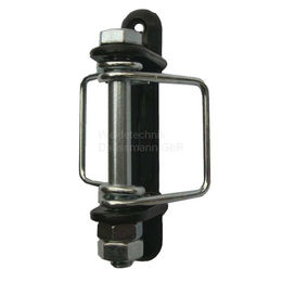 Kerbl Eckisolator mit Zusatzbügeln für Bänder bis 40 mm aus Metall in Schwarz und Silber – Bild 1 von 4