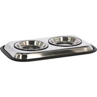 Produktbild von Kerbl Edelstahlnapf Duo Doppelnapf für Hunde und Katzen 2 x 400 ml rutschfest - 2 x 450 ml