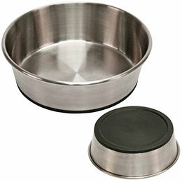 Kerbl Edelstahlnapf Futternapf rutschfest Silber Schwarz - 850 ml – Bild 1 von 6
