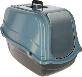 Kerbl Emma Eco Katzentoilette mit Haube aus recyceltem Kunststoff Blau Schwarz – Bild 1 von 5