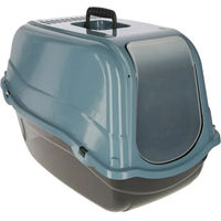 Produktbild von Kerbl Emma Eco Katzentoilette mit Haube aus recyceltem Kunststoff Blau Schwarz