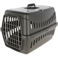 Produktbild von Kerbl Expedion Eco Transportbox aus recyceltem Kunststoff für Katzen und kleine Hunde bis 11 kg Schwarz
