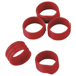 Kerbl Farm Spiralringe für Hühner und Puten aus Kunststoff rot 16 mm 20er Pack – Bild 1 von 2