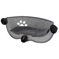 Produktbild von Kerbl Filzino Fensterliegebett für Katzen, graue Hängematte aus Filz mit herausnehmbarem Innenkissen