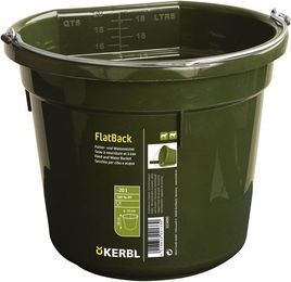 Kerbl FlatBack Futter- und Wassereimer für Pferde aus Kunststoff in Grün 20l - 20 l – Bild 1 von 3