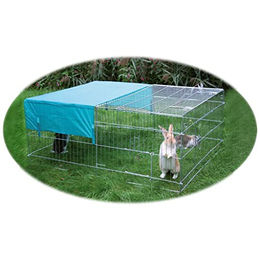 Kerbl Freilaufgehege für Kaninchen aus Metall mit Sonnenschutz 144 x 112 x 60 cm – Bild 1 von 4