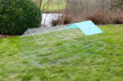 Kerbl Freilaufgehege für Kaninchen aus Metall mit Wasserdichtem Spitzdach 180 x 90 x 75 cm – Bild 1 von 5