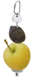 Kerbl Fruchthalter aus Metall für Kaninchen 20 cm Silber – Bild 1 von 2