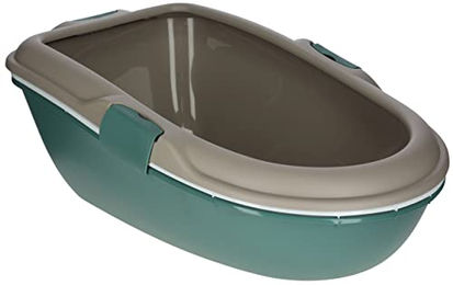 Kerbl Furba Jumbo Katzentoilette mit Reinigungssieb aus Kunststoff in Grün/Grau – Bild 1 von 11