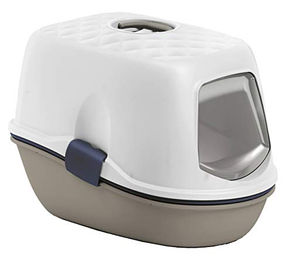 Kerbl FURBA TOP Haubentoilette für Katzen mit Reinigungssieb aus Kunststoff in Beige - 1 Stk. – Bild 1 von 2