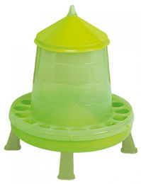 Produktbild von Kerbl Futterautomat für Geflügel und Enten mit Standfüßen aus Kunststoff in Grün 9,6l/8kg - 9,6 l