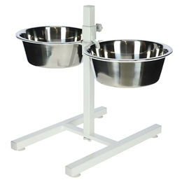 Kerbl Futterbar für Hunde mit 2 Edelstahlnäpfen 1800ml stufenlos höhenverstellbar weiß - 2 x 1,8 l – Bild 1 von 11