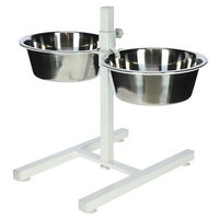 Produktbild von Kerbl Futterbar für Hunde mit 2 Edelstahlnäpfen 1800ml stufenlos höhenverstellbar weiß - 2 x 1,8 l