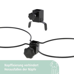 Kerbl Futterbar für Hunde und Katzen mit 2 Edelstahlnäpfen 2800 ml stufenlos höhenverstellbar Schwarz - 2,8 l – Bild 1 von 5