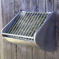 Produktbild von Kerbl Futterraufe aus Metall für Pferde zur Wandmontage in Silber und Grau - 1 Stk.