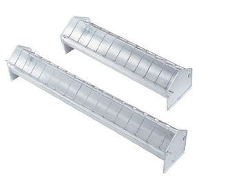 Kerbl Futtertrog aus Metall für Hühner und Küken in Silber 75 cm – Bild 1 von 5