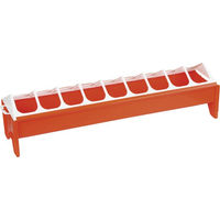 Produktbild von Kerbl Futtertrog für Hühner aus Kunststoff Orange 50x12cm