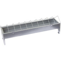 Produktbild von Kerbl Futtertrog für Hühner aus Metall in Silber 50x10 cm