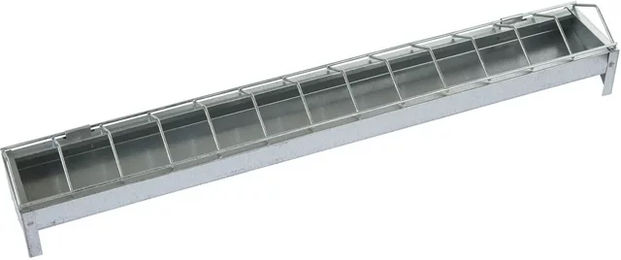Kerbl Futtertrog für Hühner aus verzinktem Metall – Bild 1 von 2