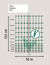 Kerbl Geflügelnetz Premium grün 50 m 122 cm Doppelspitze nicht elektrifizierbar – Bild 1 von 5