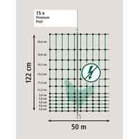 Produktbild von Kerbl Geflügelnetz Premium grün 50 m 122 cm Doppelspitze nicht elektrifizierbar