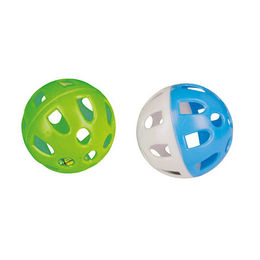 Produktbild von Kerbl Gitterball mit Glöckchen aus Kunststoff bunt 2 Stück 5 cm