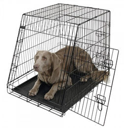 Kerbl Gittertransportbox für Hunde aus Metall in Schwarz 107x74x85cm – Bild 1 von 10