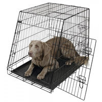 Produktbild von Kerbl Gittertransportbox für Hunde aus Metall in Schwarz 107x74x85cm