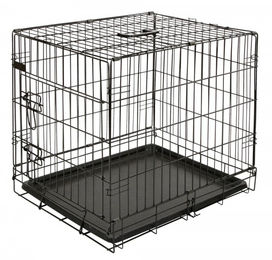 Kerbl Gittertransportbox für Hunde aus Metall in Schwarz mit 63x48x57cm – Bild 1 von 4