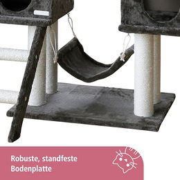 Kerbl Granat Kratzbaum für Katzen aus Holz und Plüsch in Grau und Rot 70x50x150 cm – Bild 1 von 5