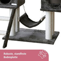 Produktbild von Kerbl Granat Kratzbaum für Katzen aus Holz und Plüsch in Grau und Rot 70x50x150 cm