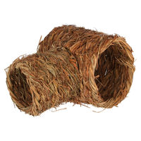 Produktbild von Kerbl Grasröhre 2-teilig aus naturbelassenem Gras als Tunnel für Nagetiere