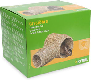 Kerbl Grasröhre Tunnel aus Naturgras für Chinchilla, Frettchen und Kaninchen 2-teilig – Bild 1 von 1