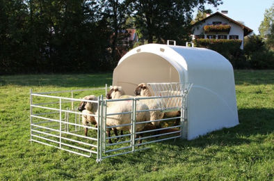 Kerbl Großraumhütte mit Anschlussset für Steckhorden Mod. 2020 aus Kunststoff in Weiß – Bild 1 von 2