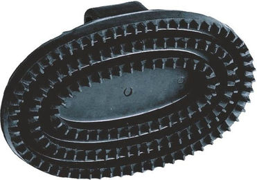 Kerbl Gummistriegel Schwarz Oval mit Handschlaufe – Bild 1 von 2