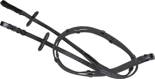 Kerbl Gurtzügel für Pferde mit Lederenden in Schwarz 280 cm für Warmblut – Bild 1 von 2