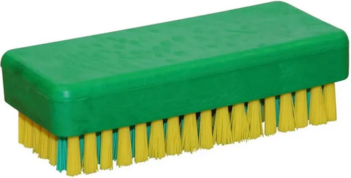 Kerbl Handwaschbürste mit kräftiger Nagelreihe Gelb/Grün – Bild 1 von 2