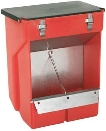 Kerbl Heuraufe Futterspender für Kaninchen in Rot aus Kunststoff mit 2 Fressplätzen - 3,5 l – Bild 1 von 3