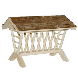 Kerbl Heuraufe Nature aus Holz für Kaninchen, Meerschweinchen und Nager XL – Bild 1 von 9