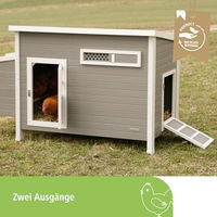 Produktbild von Kerbl Hobbyfarming ECO Kunststoffstall Barney für Hühner Grau 137x73x83 cm