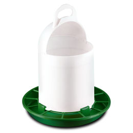 Produktbild von Kerbl Hobbyfarming Futterautomat für Hühner mit Klappdeckel 4kg aus Kunststoff in Weiß Grün - 4 kg