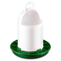 Produktbild von Kerbl Hobbyfarming Futterautomat für Hühner mit Klappdeckel 4kg aus Kunststoff in Weiß Grün - 4 kg