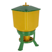 Produktbild von Kerbl Hobbyfarming Futterautomat mit Standfüßen aus Kunststoff für Hühner und Kaninchen 50l Gelb/Grün