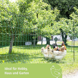 Kerbl Hobbyfarming Geflügelnetz grün 50 m x 106 cm stromlos mit Doppelspitze für Hühner und Puten - 50 m – Bild 1 von 8