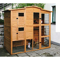 Produktbild von Kerbl Hobbyfarming Hühnerstall aus Holz mit 6 Legenestern und wetterfestem Dach Braun 222 x 115 x 200 cm